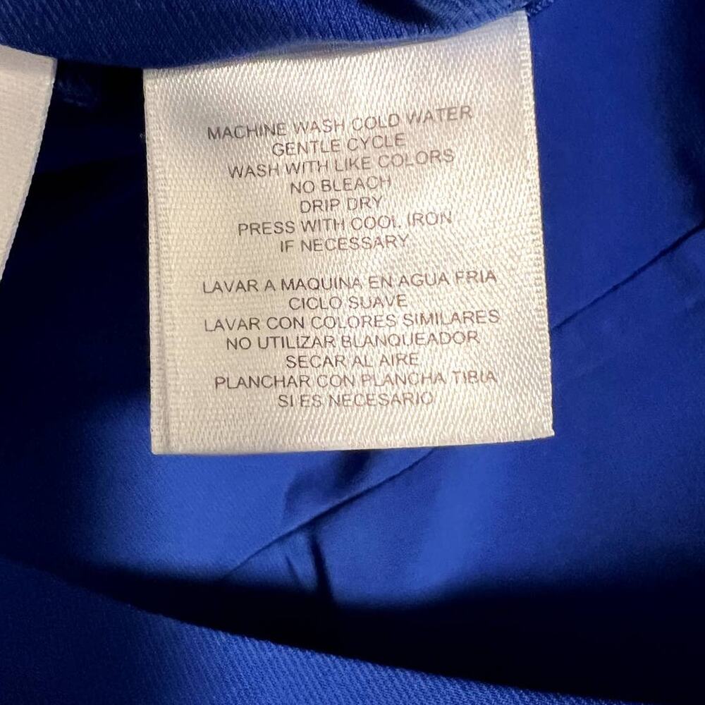 Black Label by Evan Picone Sheath Dress Side Gather Royal Blue Sleeveless sz M - Picture 9 of 11